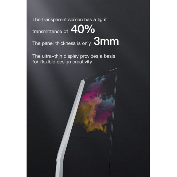 30 Inch Vertical Self-Luminous OLED LG Transparent Screen TV Advertising Display with P-Cap Touch