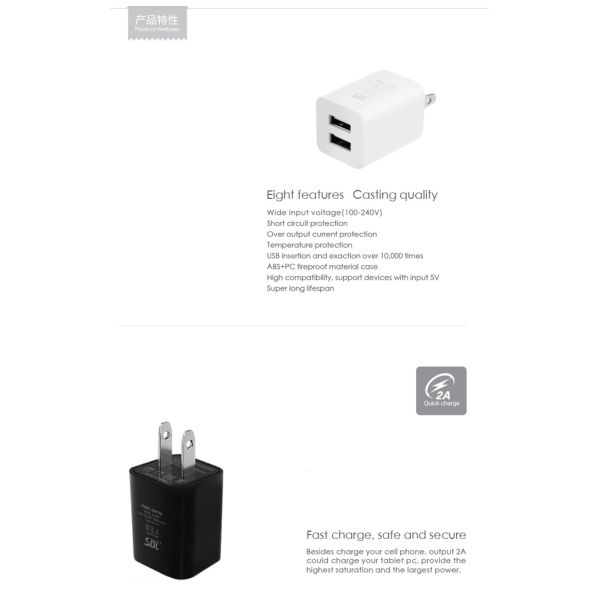 SDL Power Adapter USB Charger Wall Plug for Mobile Tablet M59