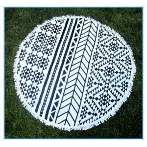 cotton large round beach towels novelty towels with tassel fringe