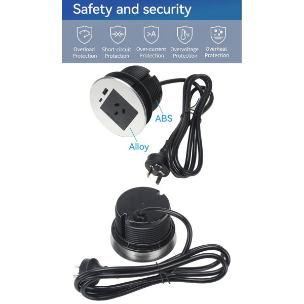 Commerical Desk Power Grommet USB C Sockets SAA Certified For Office Workstation