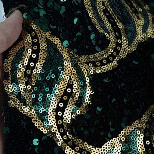 2021 Wholesale China Factory 3mm Embroidered Sequin Fabric African USA India Hot Sale Dress Style