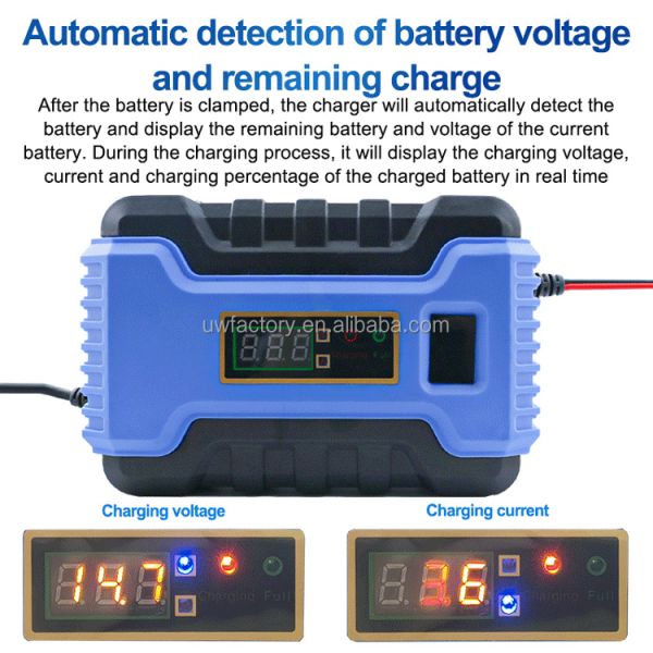 Power Supply Adapter Portable Mobile Battery Ev Charger Energy Storage 12v 24v 10a 20a Automatic Battery Charger
