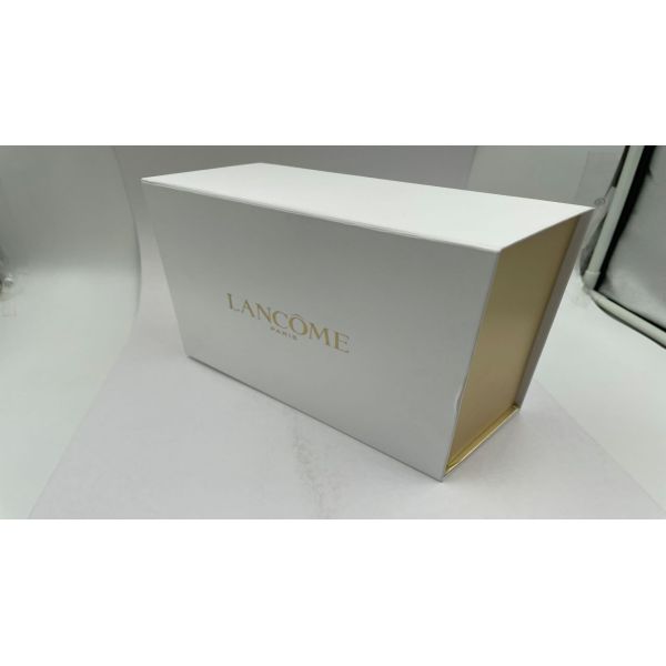 Printed Logo Cosmetic Box Packaging Folding Cosmetic Box With Raffia Insert