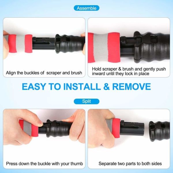 Auto Detailing Brushes Detachable Extendable Snow Brush Car Windshield Ice Scraper Kit