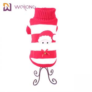 China Twisted Warm Turtleneck Cable Knit Puppy Christmas Sweater Embroidered patch on sale