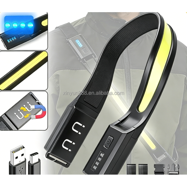Cross-border COB Strong Light Maintenance Silicone Work Lamp USB Charging Outdoor Camping Built-in Battery Chest Running Lamp