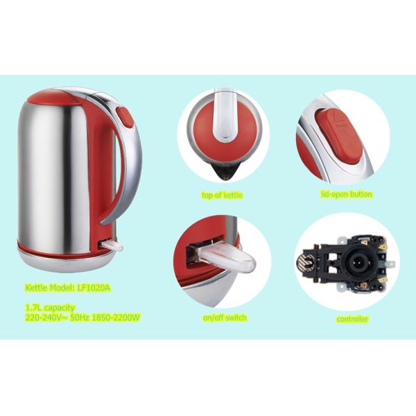 cordless Stainless steel electric kettle 1.7L capacity