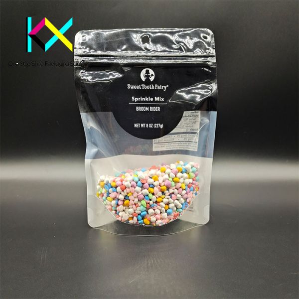 Daypack Stand Up Pouch Packaging Soft Touch Plastic Food Clear Window Bag