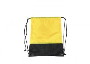 China Yellow Nylon Drawstring Backpack PEVA Personalized Cinch Bags on sale