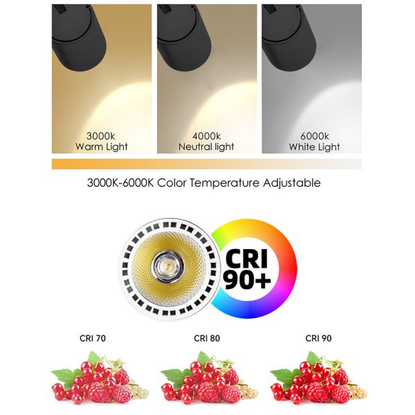Anti Glare COB Track Light Clothing Store 2 Wire Embedded LED Spotlight