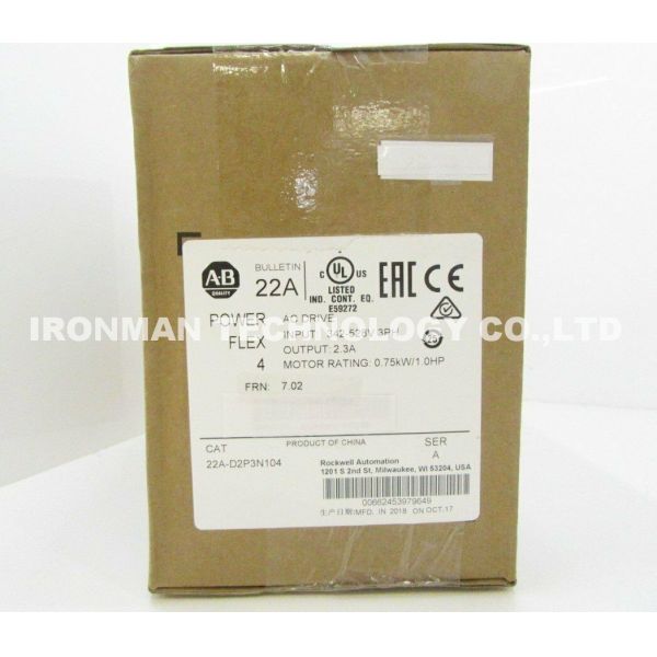 22A-D2P3N104 AB Allen Bradley Powerflex AC Drive 480V DHL Shipping
