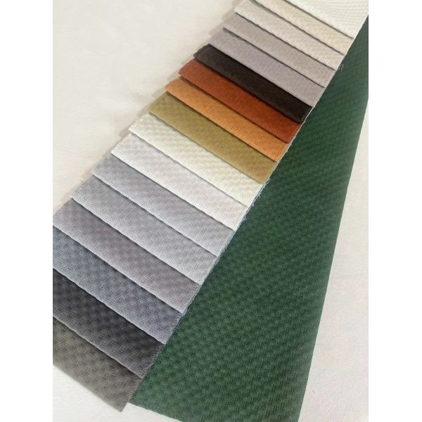 Printed Polyester Fabric For Sofa Ultrasonic Embossed Velvet Fabric