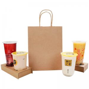 Wholesale Take Away Coffee Packaging Paper Bag with Custom Logo and Foldable Design on Kraft Paper from china suppliers