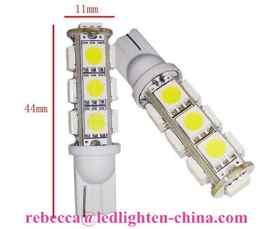 Canbus T10 13leds 5050SMD 3chips wedge led car interior decoration lighting