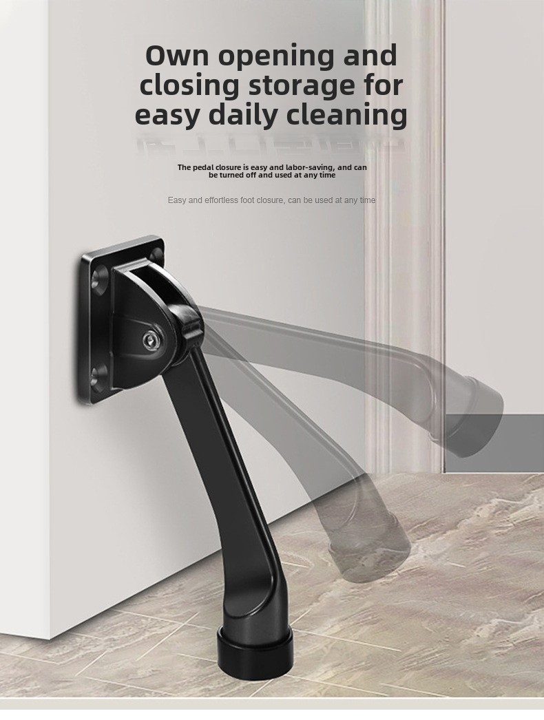 Modern No-Drill Movable Square Door Stopper Easy Installation Anti-Collision Device Stainless Steel Zinc Alloy for Bedroom