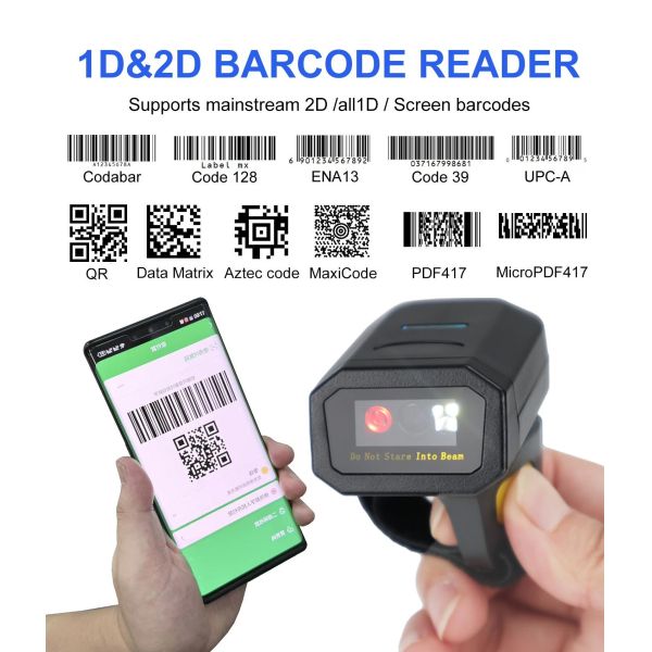 Mini Finger Ring Scanner USB Interface Bluetooth Ring Scanner Wireless