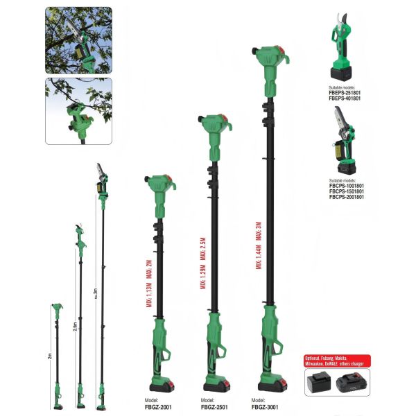 300w Battery Powered Hand Pruners 20V Cordless Telescopic Tree Pruner