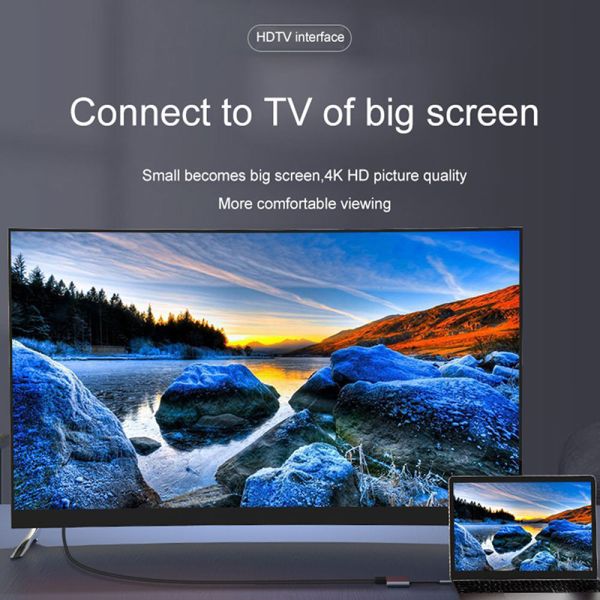 4-in-1 USB C to Dual 4K HDMI MST Adapter for Charging Data Transfer and Video Output