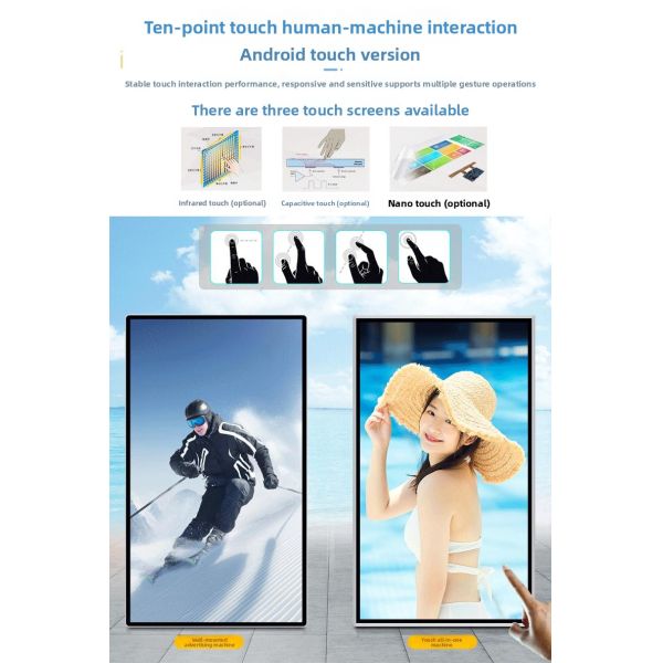 18.5'' 21.5'' 27'' Wall Mounted LCD Commercial Display Lcd Advertising Player Digital Signage for Shop,elevator,hotel Subway