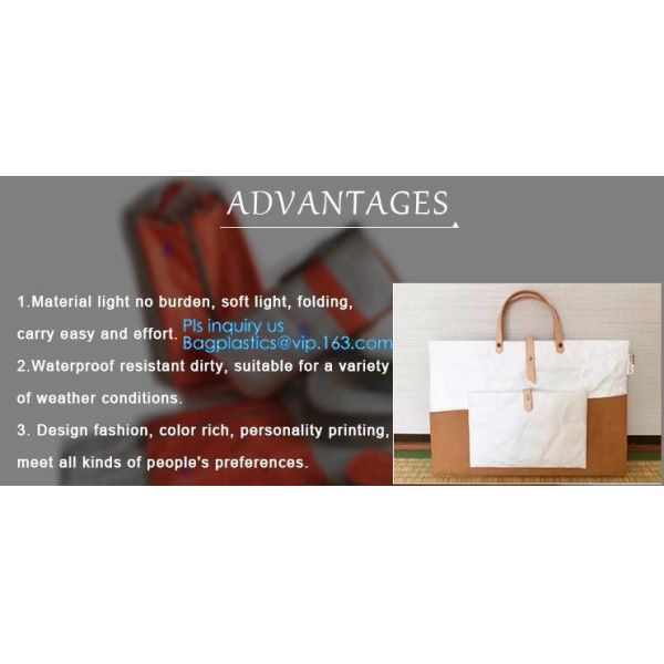 Eco-friendly Waterproof Tear Resistant Recyclable Dupont Tyvek Kraft Paper Storage Fabric Material for Laundry Bag