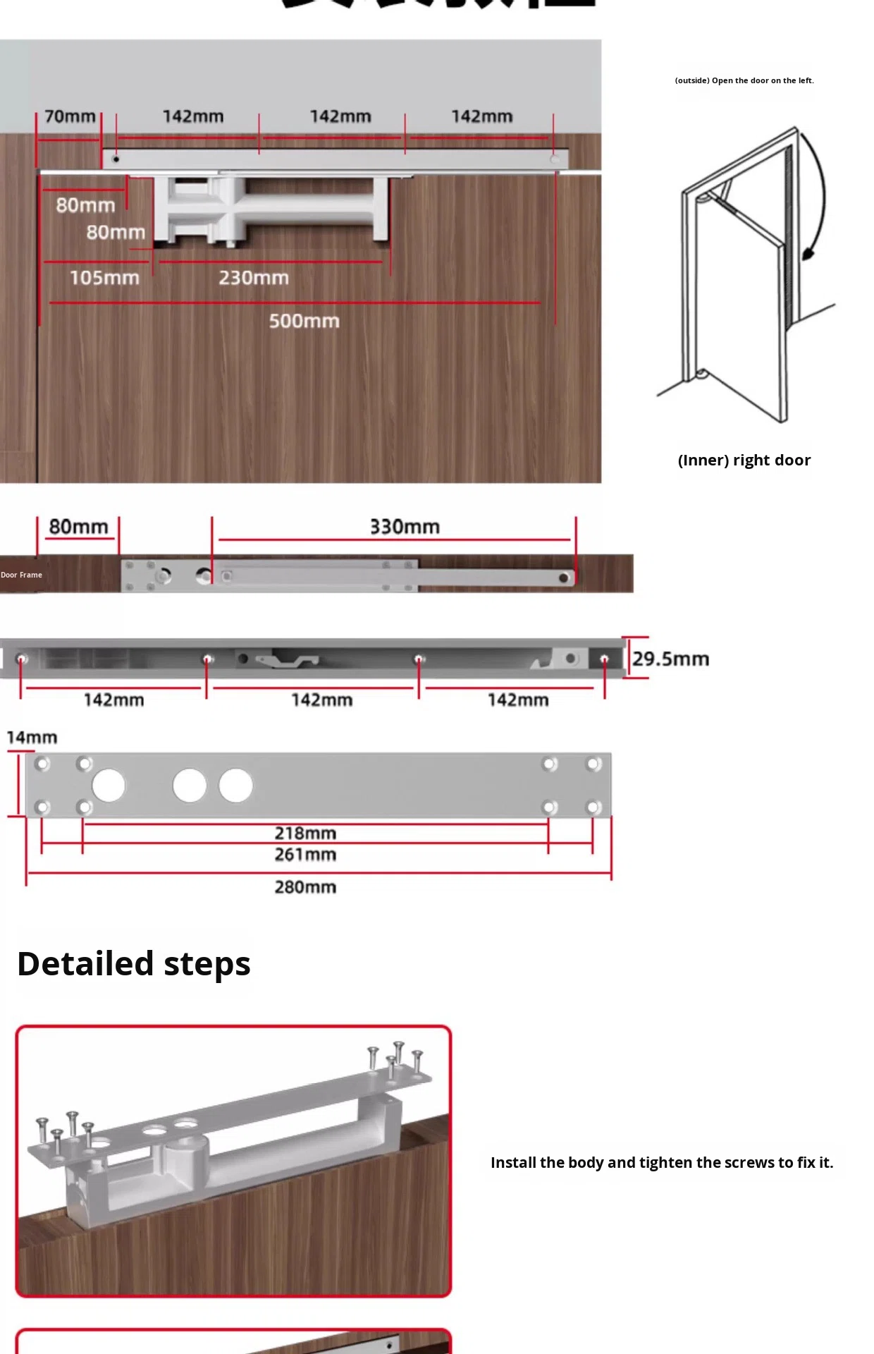 Modern Invisible Hidden Door Closer Hydraulic Buffer Automatic Closing Concealed Installation Sliding Door Hotel Guesthouse