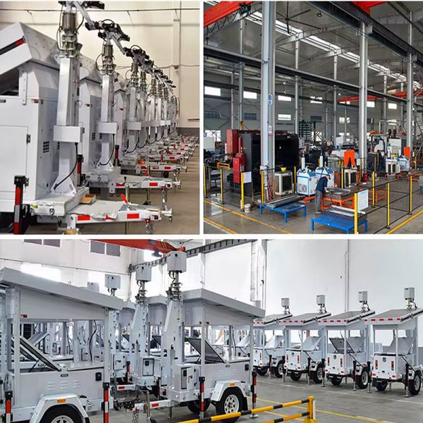 Trailer Mounted Lighting Tower Renewable Energy Technologies Solar Powered Generator Industrial Light Tower