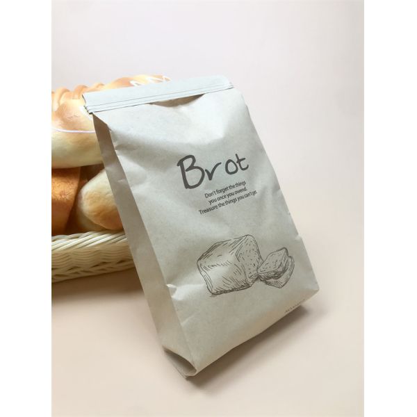 Custom Recycle Plastic Bread Baguette Bags Transparent Paper Laminated Storage 0.5kg