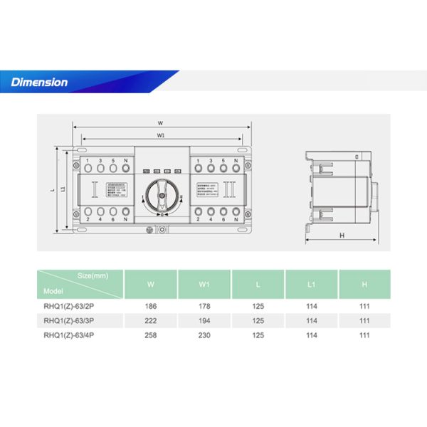 4 Poles 63A smart Dual Power Automatic changeover switch