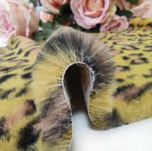 Wholesale Leopard Printed Rabbit Fur Material 320gsm 150D 288F from china suppliers