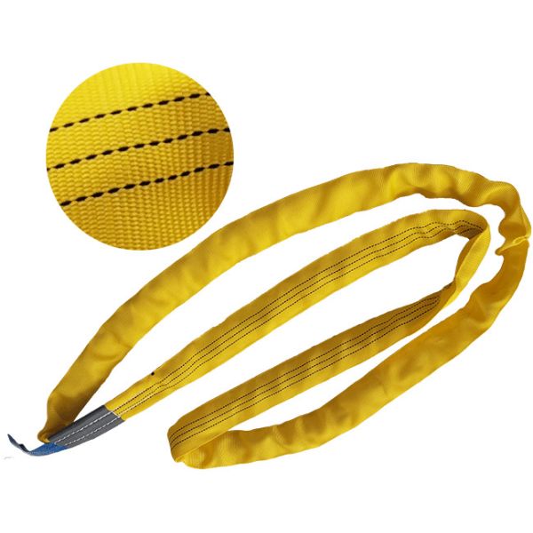 Flexible Yellow Polyester Endless Round Sling 3000Kg For Port Loading