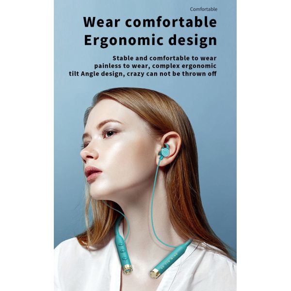 Bluetooth Neckband Earphones With 70H Playing Flashlight TF Card Model