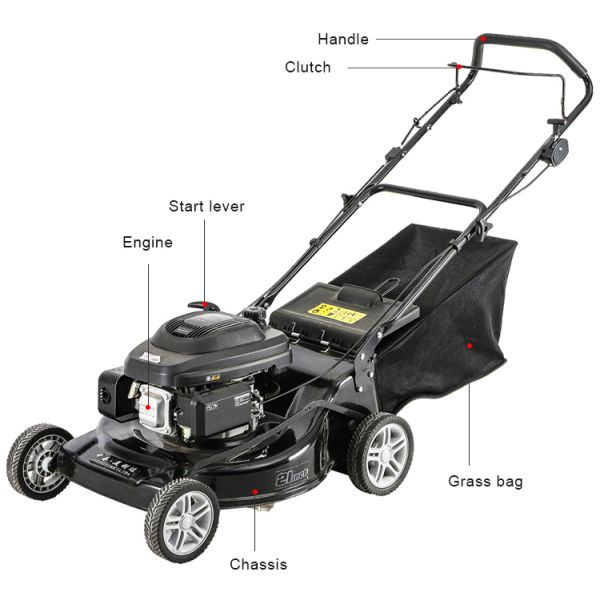 2-Stroke Manual Cordless Diesel Lawn Mower 196cc Engine Industrial Grade Hand Push with Grass Box Feature