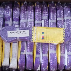 Purple Polyester Flat Webbing Sling Flat Web Lifting Slings ISO9000