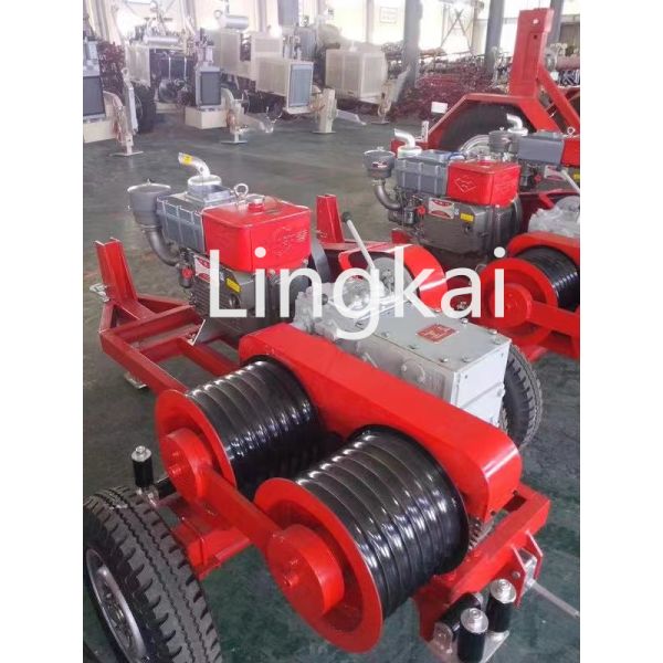 50KN Trailer Motorised Winches For Overhead Line Stringing