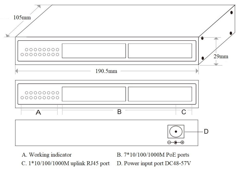 8 Port Gigabit Unmanaged Poe Switch 16Gbps Switching Capacity Network Solution