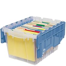 document storage container craft storage clear file box tote hinged lid attached lid holiday storage