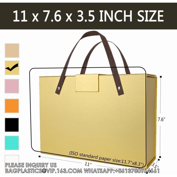 Premium Assorted Gift Boxes For Presents - White Gift Boxes With Lids And Elastic Loops- 4-Inch Deep Robe Boxes