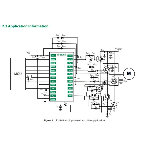 LF2136B 3 Phase Half Bridge Gate Driver Integrated Circuits IC LF2136BTR
