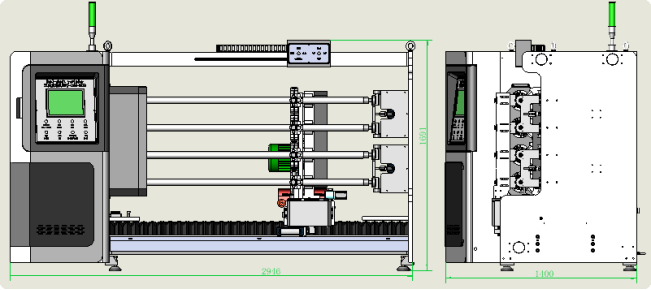 4 Shaft Auto Slitting Machine Automatic PLC Plastic Film Slitting Machine