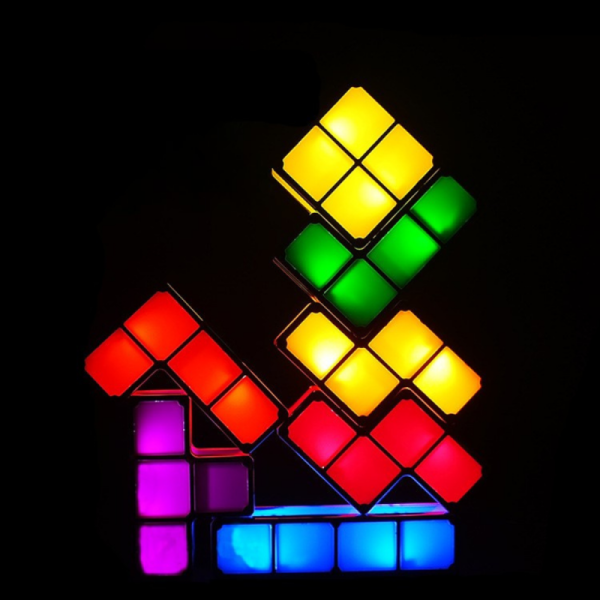 Tetris Lamp Adjustable Color DIY Stacking Night Light LED Table Lamp For Bedroom Living Room Children's Room