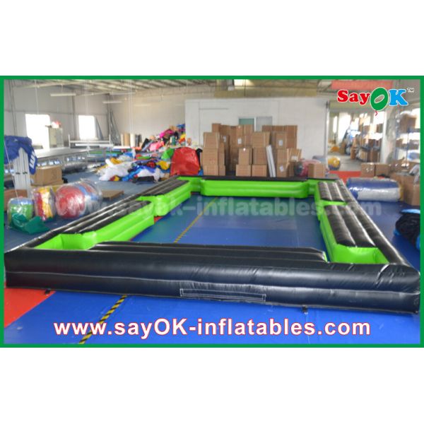 Inflatable Football Toss Game Black / Green Inflatable Sports Games Inflatable Snookball Tables Pool 12 Balls