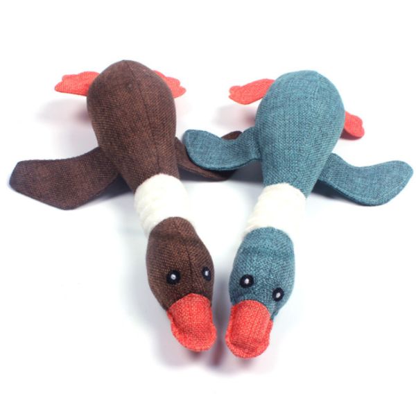 Squeaky Large Stuffed Duck Food Puzzles Dog Toy For Aggressive Chewers