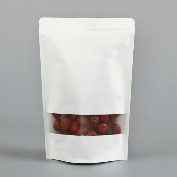 Kraft Paper Zip Lock Stand Up Bag for Gift Candies Dessert Dried Tea Fruit