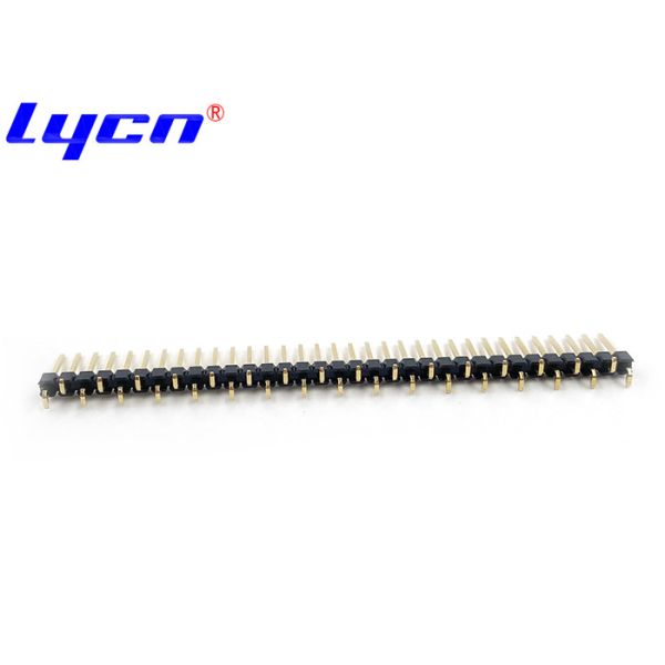 SMT Type 2.54mm Pin Header Connectors Single Row Black Plastic Body