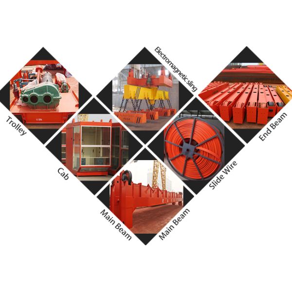 Steel Plate Use Lifting Magnet Double Girder Overhead Bridge Crane