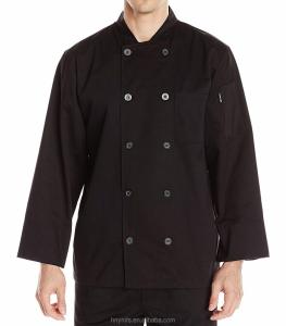 China Long Sleeve Chef Uniform Tops  Black Color OEM Service For Hotel Restaurant on sale