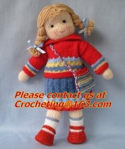 Wholesale Custom kitted toys, knitting girl, 100% cotton yarn custom toys， Cheap custom plush toys from china suppliers