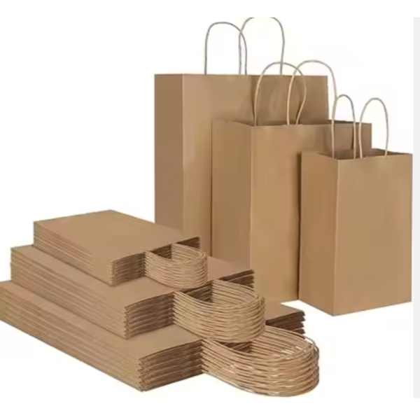 Biodegradable and Compostable Leakproof Food Grade Flat-Bottomed Brown Kraft Paper Bag Lunch Bag for Food, Cookies, and Sandwiches