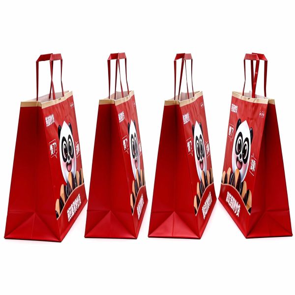 Custom Disposable Kraft Paper Twisted Handle Bag Printing MOQ 50000 Pieces