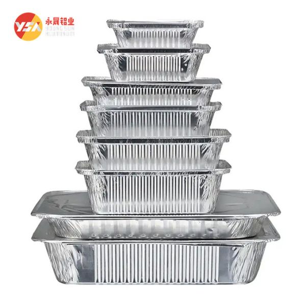 Eco - Friendly Silver Foil Container Food Packaging Solutions Lunch Box